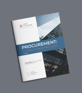 White paper cover with bold title, brand colors, and illustrated procurement integration graphic