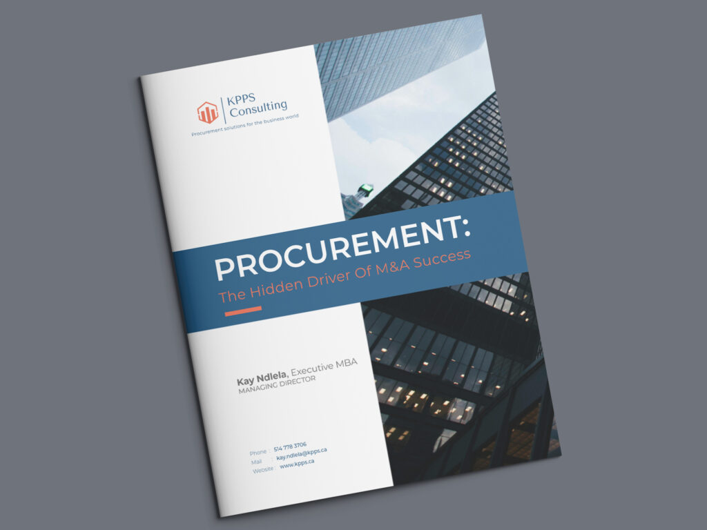 White paper cover with bold title, brand colors, and illustrated procurement integration graphic