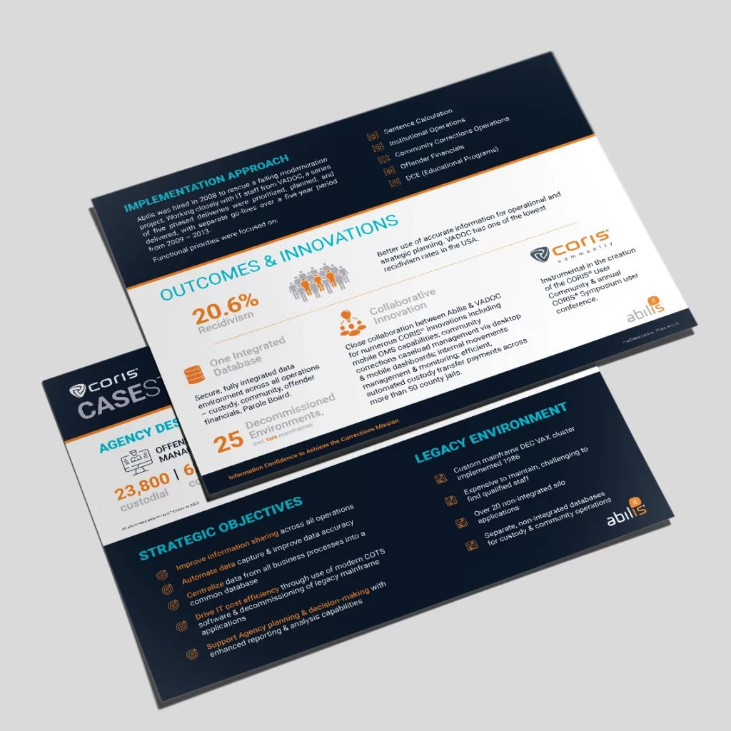 Virginia Department of Corrections Case Study mockup